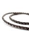 Gray Color Thin Leather Wrap Stainless Steel Clip Men's Bracelet M059C - 4
