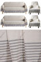 Buldan Work Knitted Single and Triple Cotton Woven Sofa Bed Sofa Cover Set 3-3-1-1 - Cream Gray