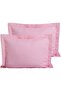Soft Textured Skin-Friendly 100% Cotton Pink Flounce Edged Pillowcase 50X70Cm 2 Pieces Decorative
