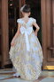 Short Front, Long Back, Gold Embroidered Girls' Caftan Dress, with Accessories as a Gift - 2