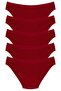 Women's 100% Cotton 5-Piece Ribbed Bikini Panties