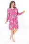 Women's Plus Size Colorful Button-Down Shirt Collar Dress with Elasticated Cuffs 65N37967 - 4