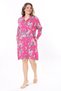 Women's Plus Size Colorful Button-Down Shirt Collar Dress with Elasticated Cuffs 65N37967