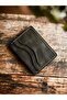 Milano Khaki Green Genuine Leather Minimal Card Holder - 3