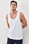 Men's White Slim Fit Narrow Cut Crew Neck Sports Athlete T-Shirt - 2