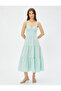 فستان ميدي بطبقات وحزام مقعر - 3