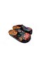 Dark Green Floral Printed Slippers