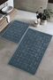 Natural Cotton 2-Piece Bath Mat Set Bath Rug Anthracite