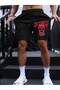 Insomnia Black Printed Combed Cotton Shorts - Pocketed Summer