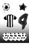 Black and White Football Themed Birthday Black and White Jersey Foil Ball Ball Foil Balloon Age 4 Foil Balloon