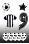 Black and White Football Themed Birthday Black and White Jersey Foil Ball Ball Foil Balloon Age 9 Foil Balloon