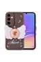 Galaxy A05S Case with Camera Protection Figure Design Zore Kapya Cover-Dark Brown