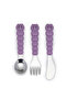 Utensil Set - Purple Cat & Grey Bulldog (6 Pcs) - 3