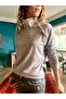 Women's Powder Turtleneck Button Detailed Soft Textured Sweater Gk-bst3012