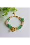 Love - Luck Shield Bracelet, Real Natural Stone Aventurine - Pink Quartz- Hematite, Love, Luck, Love - 8