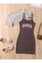 Children's Los Angeles Printed Dress & Crop T-Shirt 2-Piece Combination