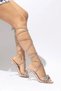 Women's Nude Patent Leather Transparent 8 cm Transparent Heeled Ankle Strap Evening Dress Sandals Shoes Slippers