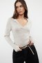 Stone Sleeve Detail Polo Neck Knitwear Sweater Twoaw21Kz1113