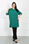 Women's Emerald Green Dubai Fabric Plus Size Tunic - 2