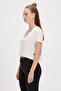 Menas White V-Neck Women's T-Shirt - 2