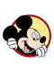 Mickey Mouse Ring Sticker Motor, Helmet, Laptop, Car Sticker 13X12 cm