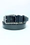 3.5 cm Classic Stitched Patent Leather Black Vegan Leather Men's Belt - 2
