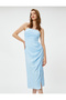 Melis Ağazat X Koton - Draped Slit Strapless Midi Dress - 2