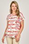 Women's Floral Patterned Blouse 6690372 Coral - 4