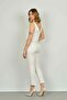 FA Trousers Women's Ankle Length Double Pocket Skinny Fit Pants 7001 Ecru - 4
