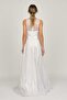 Women's Sequined Long Evening Dress 0990346 Ecru - 5