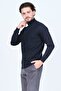 Men's Half Fisherman Knitwear Wool Sweater 4533090 Dark Navy Blue - 2