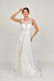 Women's Sequined Long Evening Dress 0990346 Ecru - 3