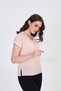 Women's Blouse with Silvery Stripe Detail on Collar and Sleeves 5010022 Powder - 2