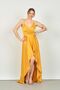 Women's Rope Strap Long Evening Dress0991320 Mustard