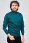 Men's Light Petrol Half Turtleneck Wool Sweater