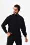Men's Half Turtleneck Wool Sweater 4115 Black - 3