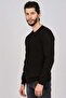 Men's Patterned Crew Neck Sweater 650189407 Black - 3