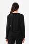 Women's Patterned Crew Neck Long Sleeve Blouse 22788 Black - 4