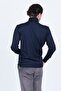 Men's Patterned Full Fisherman Knitwear Wool Sweater 5596984 Navy Blue - 5