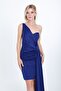 Women's One Shoulder Evening Dress 5924015 Midnight Blue - 2