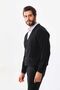Sanfa Men's V-Neck Pure Wool Cardigan 2634 Black - 3