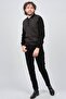 Men's Polo Neck Patterned Wool Sweater 6092101 Black - 2