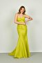 Women's Strapless Fish Form Taffeta Evening Dress 8243 Lemon - 3