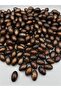 14x20mm Brown Shiny Almond Pattern Jewelry and Bag Making Beads (100g, ~48 pieces)