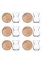 Dantel 12 Piece Round Bamboo Base Tea Set - 3