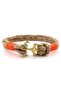 Beige Rope Orange Braid Yellow Metal Anchor Sailor Men's Bracelet M058B