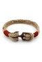 Beige Rope Braided Copper Color Metal Anchor Sailor Men's Bracelet M058D - 3