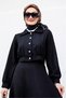 Linen Fabric Skirt and Jacket Top and Bottom Set of 2-Black - 2