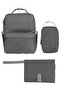Gray Baby Care Bag Set - Dark Pebble