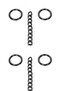 Anthracite Color Bag Chain Set with Spring Ring - Length 110 cm Ring 2.5 cm (Set of 2)